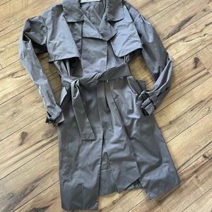 🌿 Charles Nolan Sz 4 gray trench coat jacket